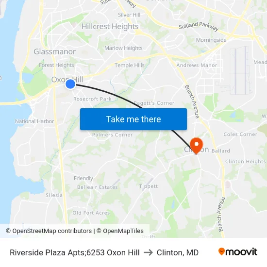 Riverside Plaza Apts;6253 Oxon Hill to Clinton, MD map
