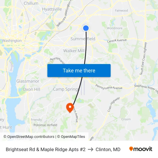Brightseat Rd & Maple Ridge Apts #2 to Clinton, MD map