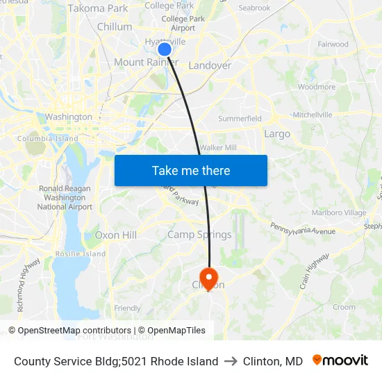 County Service Bldg;5021 Rhode Island to Clinton, MD map