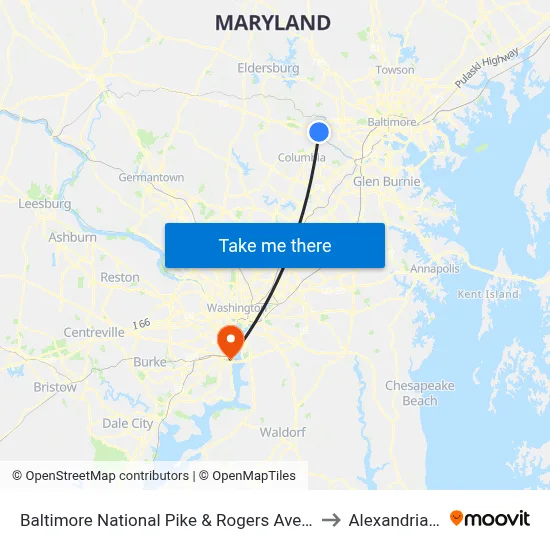 Baltimore National Pike & Rogers Ave FS Eb to Alexandria,VA map
