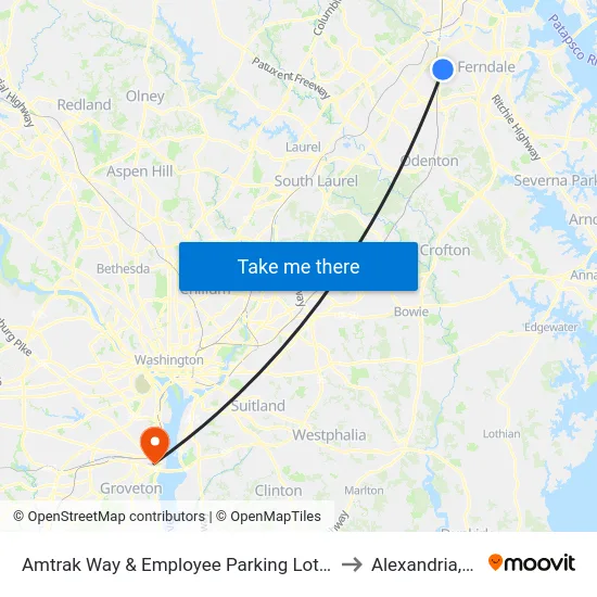 Amtrak Way & Employee Parking Lot Nb to Alexandria,VA map