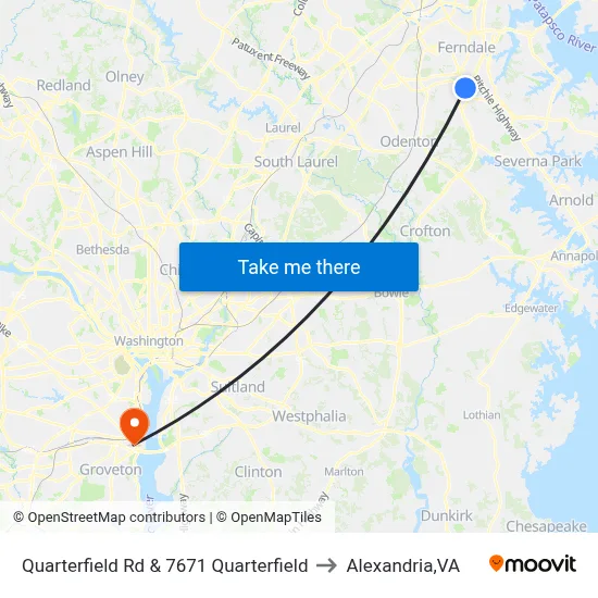 Quarterfield Rd & 7671 Quarterfield to Alexandria,VA map
