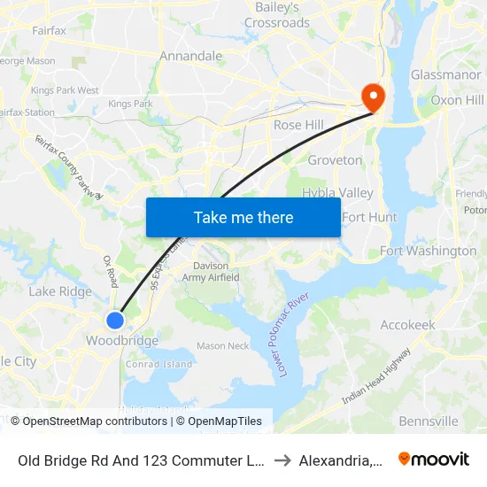 Old Bridge Rd And 123 Commuter Lot to Alexandria,VA map