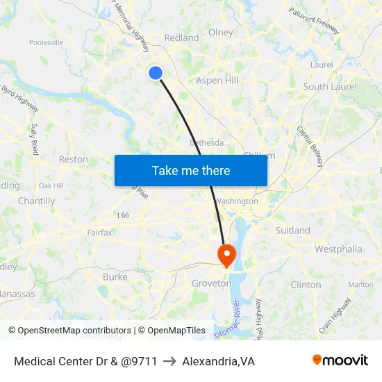 Medical Center Dr & @9711 to Alexandria,VA map