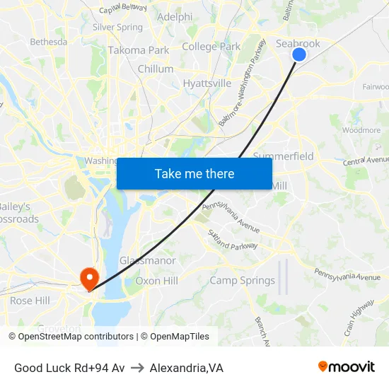 Good Luck Rd+94 Av to Alexandria,VA map