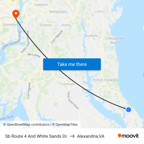 Sb Route 4 And White Sands Dr. to Alexandria,VA map