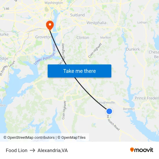 Food Lion to Alexandria,VA map