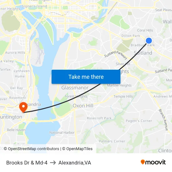 Brooks Dr & Md-4 to Alexandria,VA map