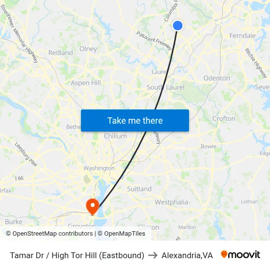 Tamar Dr / High Tor Hill (Eastbound) to Alexandria,VA map