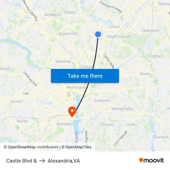 Castle Blvd & to Alexandria,VA map