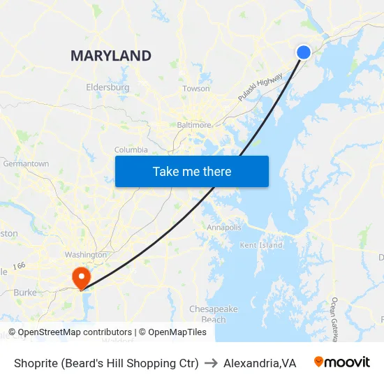 Shoprite (Beard's Hill Shopping Ctr) to Alexandria,VA map