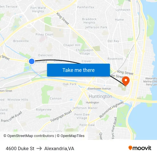 4600 Duke St to Alexandria,VA map