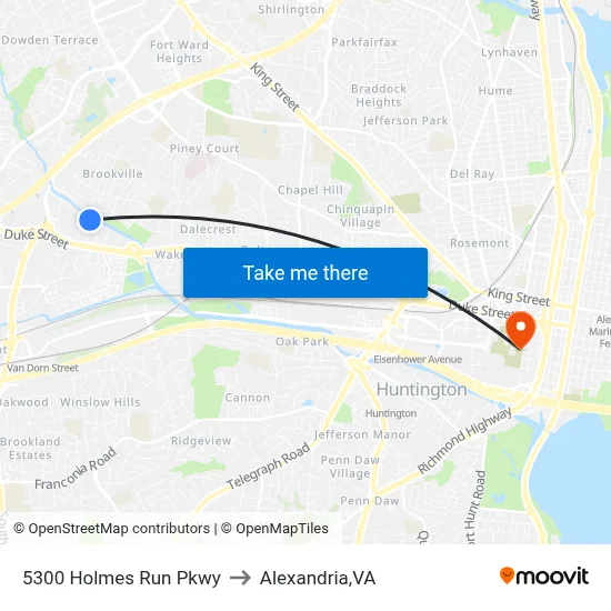 5300 Holmes Run Pkwy to Alexandria,VA map