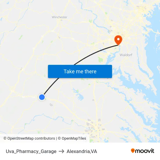 Uva_Pharmacy_Garage to Alexandria,VA map