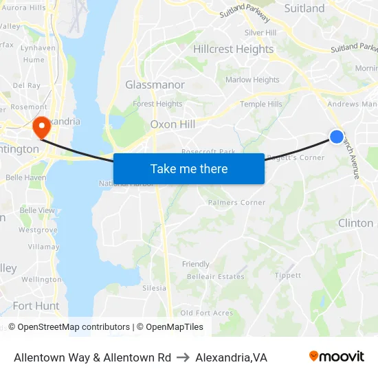 Allentown Way & Allentown Rd to Alexandria,VA map
