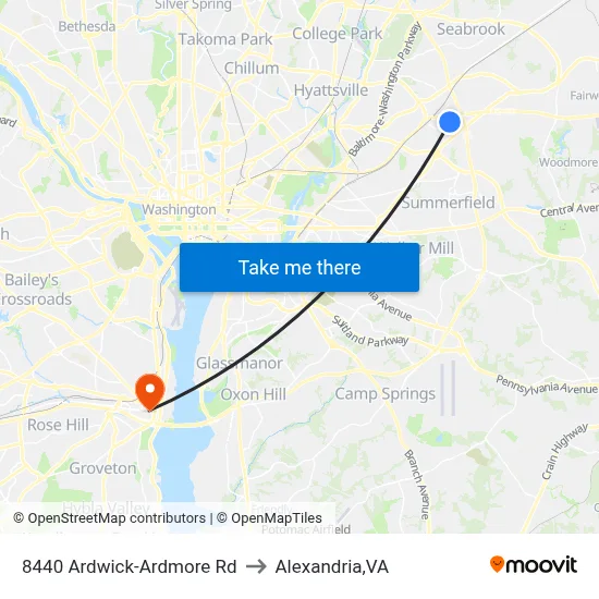 8440 Ardwick-Ardmore Rd to Alexandria,VA map
