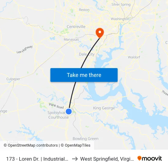 173 - Loren Dr. | Industrial Dr. to West Springfield, Virginia map