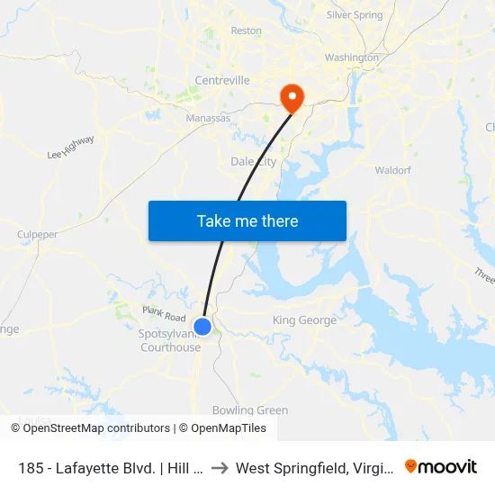 185 - Lafayette Blvd. | Hill St. to West Springfield, Virginia map