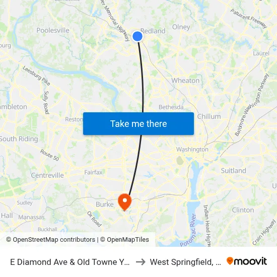 E Diamond Ave & Old Towne Youth Center to West Springfield, Virginia map