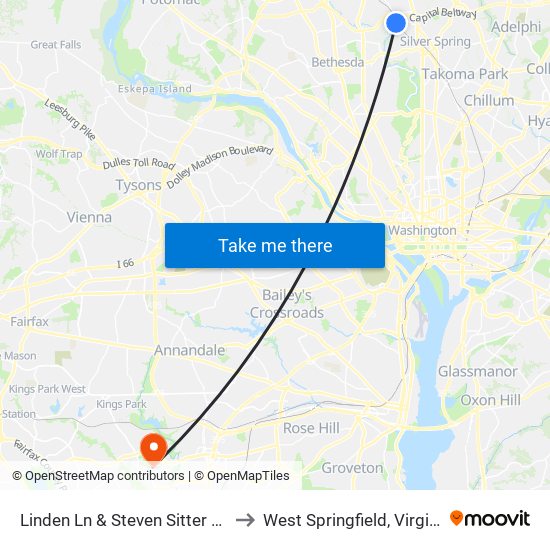 Linden Ln & Steven Sitter Ave to West Springfield, Virginia map