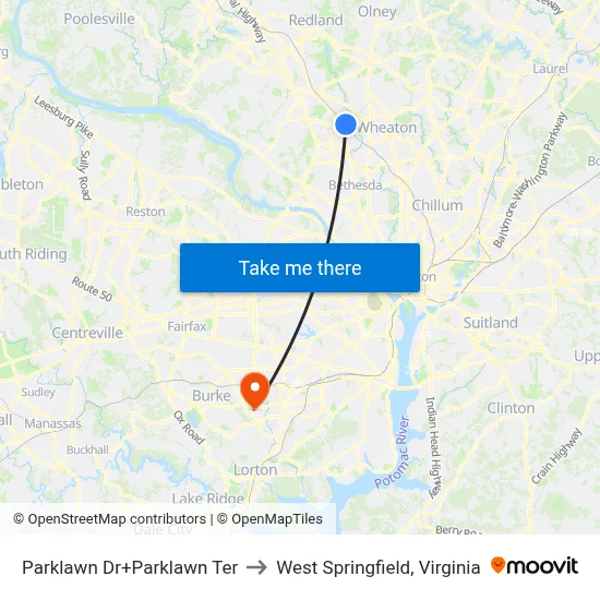 Parklawn Dr+Parklawn Ter to West Springfield, Virginia map