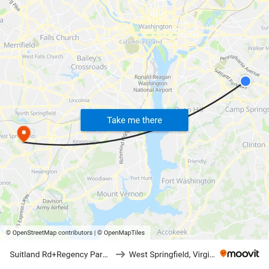 Suitland Rd+Regency Park Ct to West Springfield, Virginia map