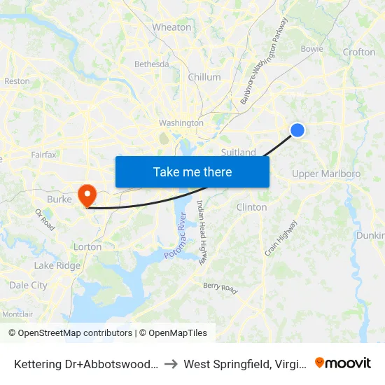 Kettering Dr+Abbotswood Ct to West Springfield, Virginia map