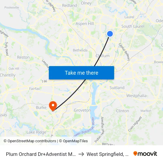 Plum Orchard Dr+Adventist Medical Ctr to West Springfield, Virginia map