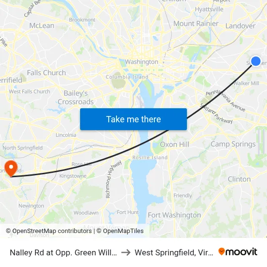Nalley Rd at Opp. Green Willow Ct to West Springfield, Virginia map