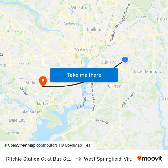 Ritchie Station Ct at Bus Stop #1 to West Springfield, Virginia map