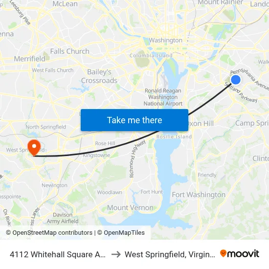 4112 Whitehall Square Apt to West Springfield, Virginia map
