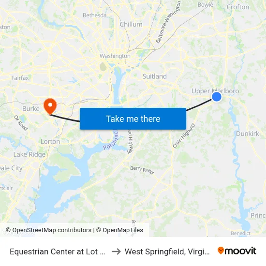Equestrian Center at Lot #4 to West Springfield, Virginia map