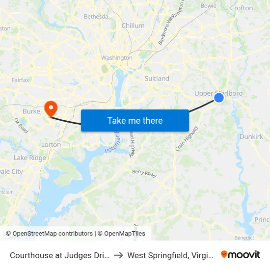 Courthouse at Judges Drive to West Springfield, Virginia map