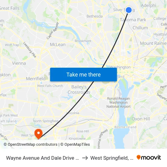 Wayne Avenue And Dale Drive (Outbound) to West Springfield, Virginia map