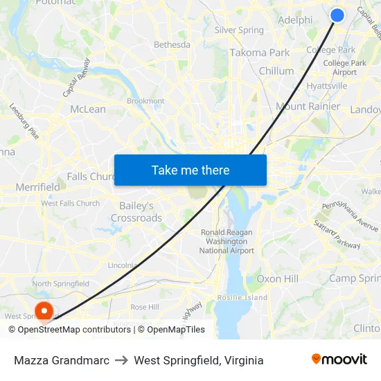 Mazza Grandmarc to West Springfield, Virginia map
