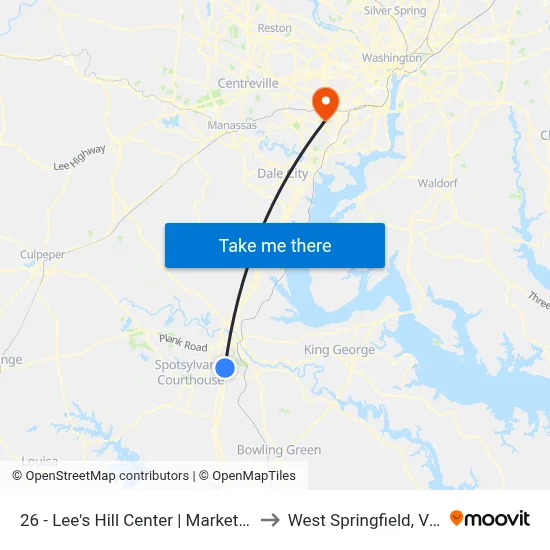 26 - Lee's Hill Center | Market St. (Rgi) to West Springfield, Virginia map