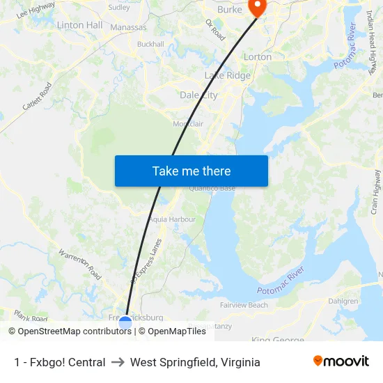 1 - Fxbgo! Central to West Springfield, Virginia map