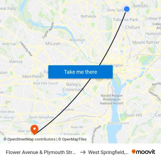 Flower Avenue & Plymouth Street (Inbound) to West Springfield, Virginia map