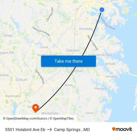 5501 Holabird Ave Eb to Camp Springs , MD map