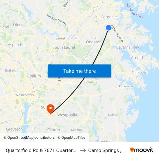 Quarterfield Rd & 7671 Quarterfield to Camp Springs , MD map