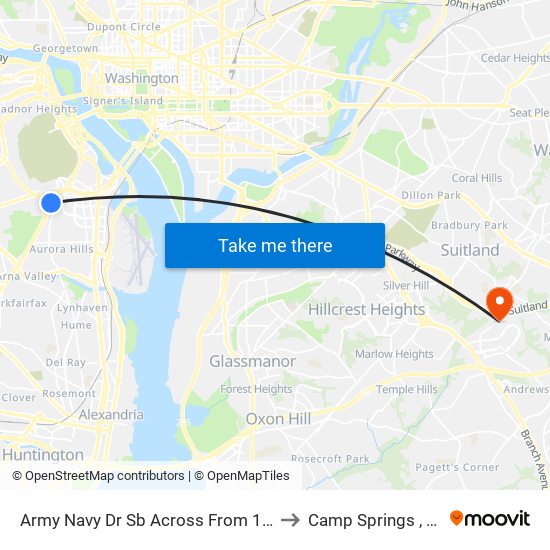 Army Navy Dr Sb Across From 1300 to Camp Springs , MD map