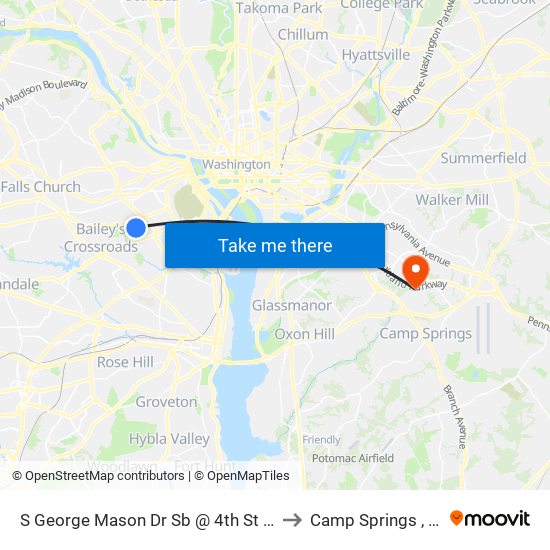 S George Mason Dr Sb @ 4th St S Ns to Camp Springs , MD map