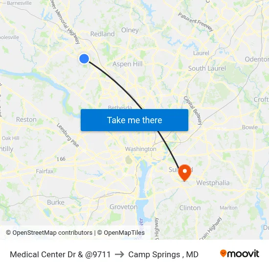 Medical Center Dr & @9711 to Camp Springs , MD map