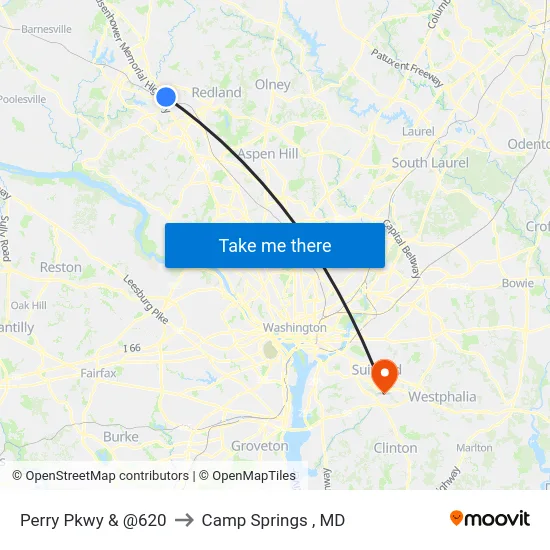 Perry Pkwy & @620 to Camp Springs , MD map