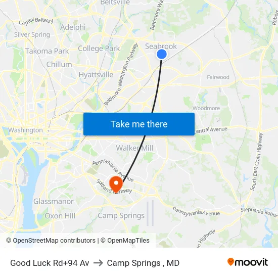 Good Luck Rd+94 Av to Camp Springs , MD map
