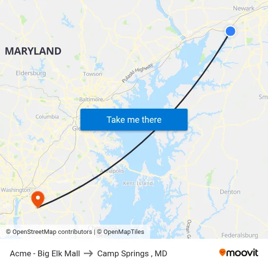 Acme - Big Elk Mall to Camp Springs , MD map