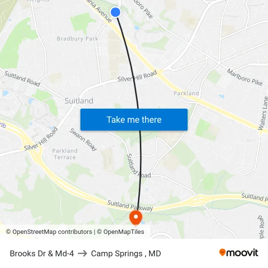 Brooks Dr & Md-4 to Camp Springs , MD map