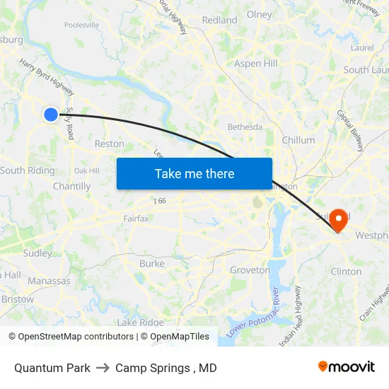 Quantum Park to Camp Springs , MD map