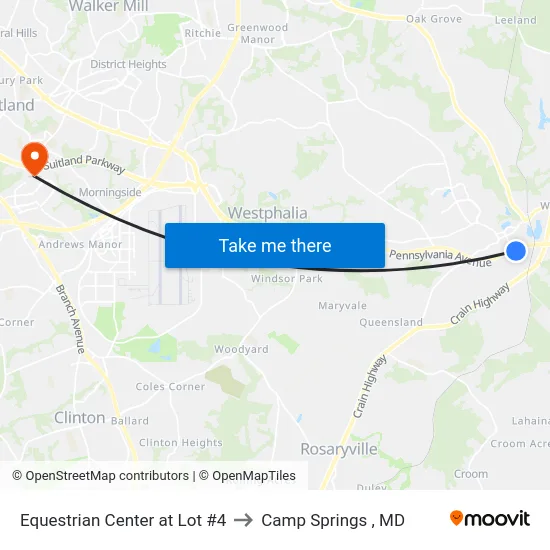 Equestrian Center at Lot #4 to Camp Springs , MD map