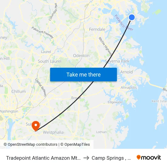 Tradepoint Atlantic Amazon Mtn6 to Camp Springs , MD map